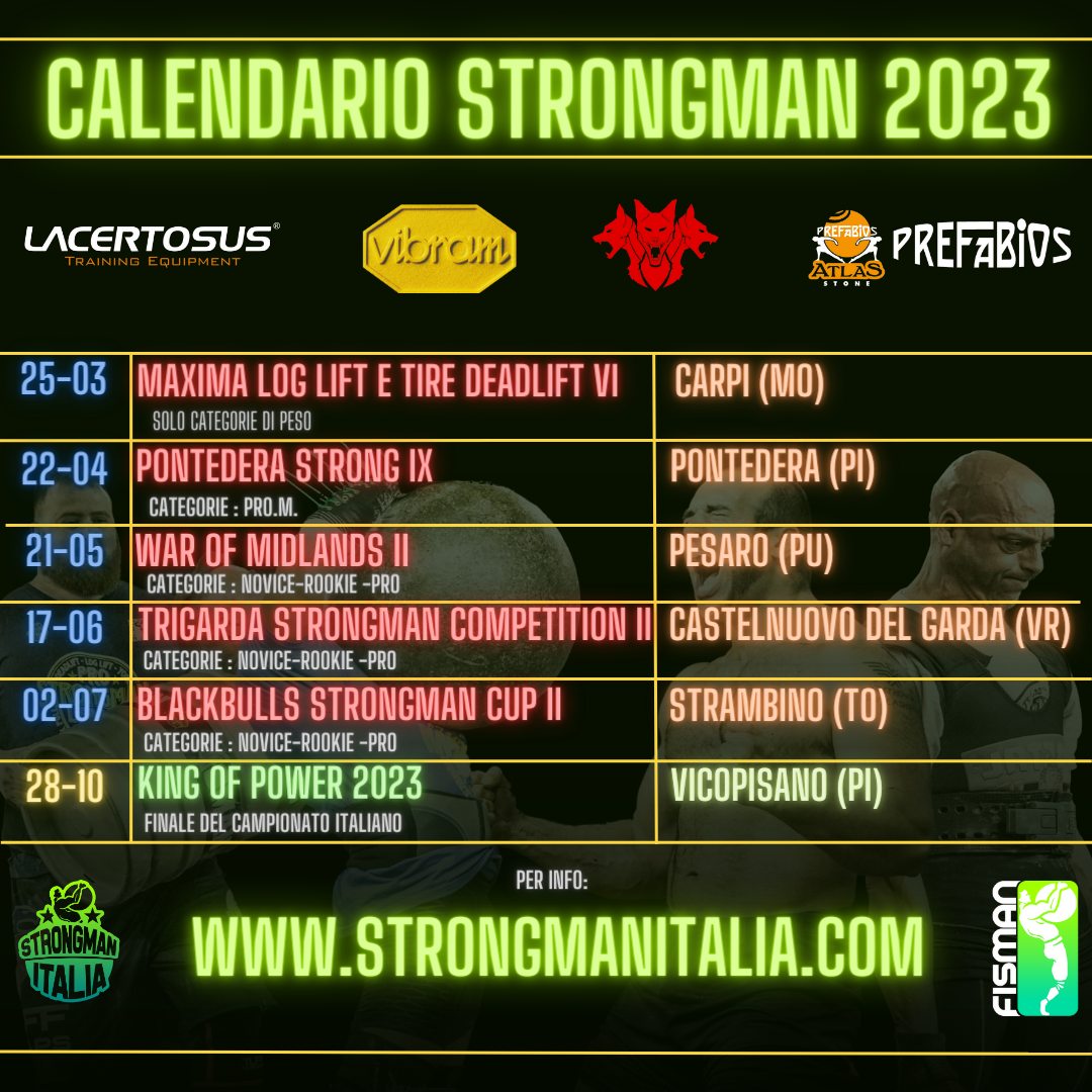 CALENDARIO STRONGMAN ITALIA 2023